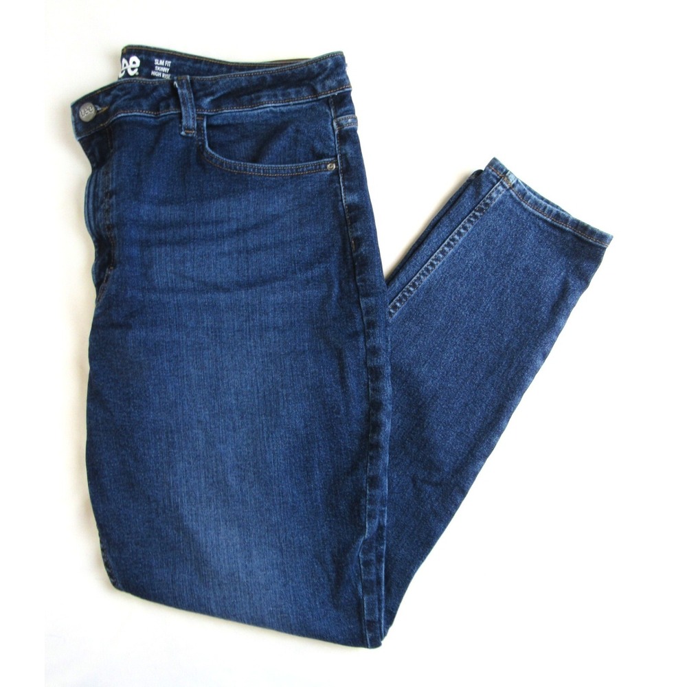 Lee Jeans Slim Fit Skinny High Rise Dark Wash Women's Size 20M